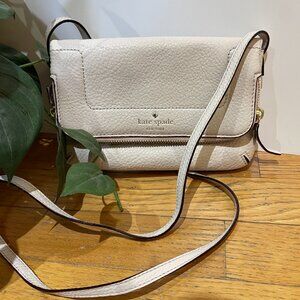 Kate Spade New York Mansfield Mariana pebbled leather crossbody bag Beige